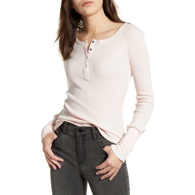 Splendid Classic Henley Thermal, Pink