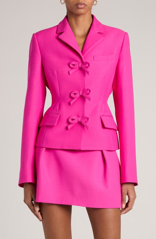 Shop Valentino Garavani Bow Detail Crepe Couture Blazer In Pink Pp