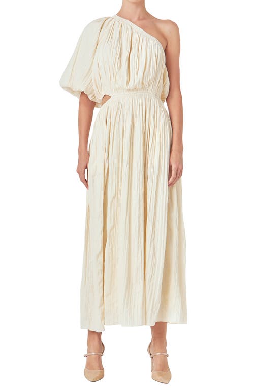 Endless Rose One-shoulder Cutout Maxi Dress In Cream