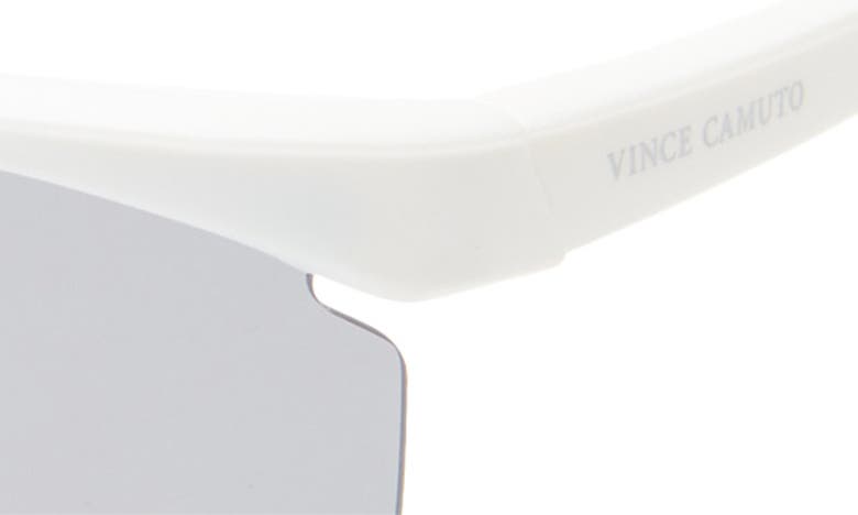 Shop Vince Camuto Semi Rimless Shield Sunglasses In White