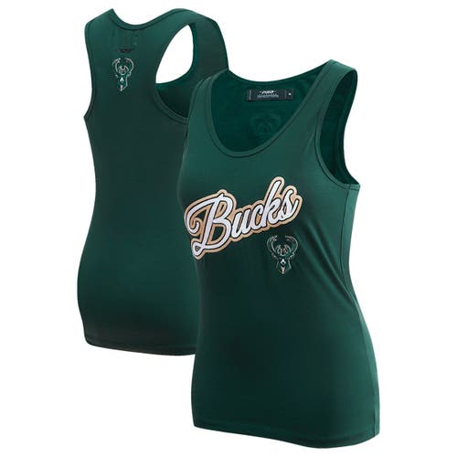 Women's Pro Standard Hunter Green Milwaukee Bucks Script Tank Top