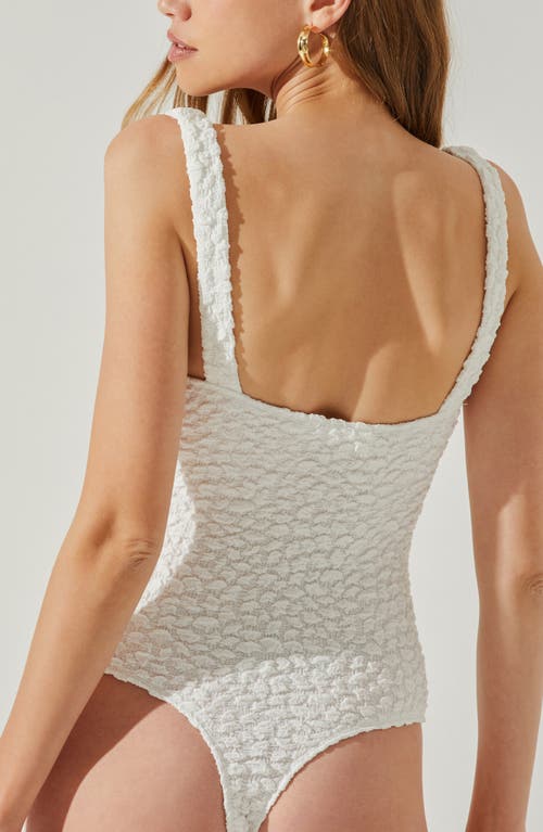 Shop Astr The Label Aria Texture Bodysuit In White