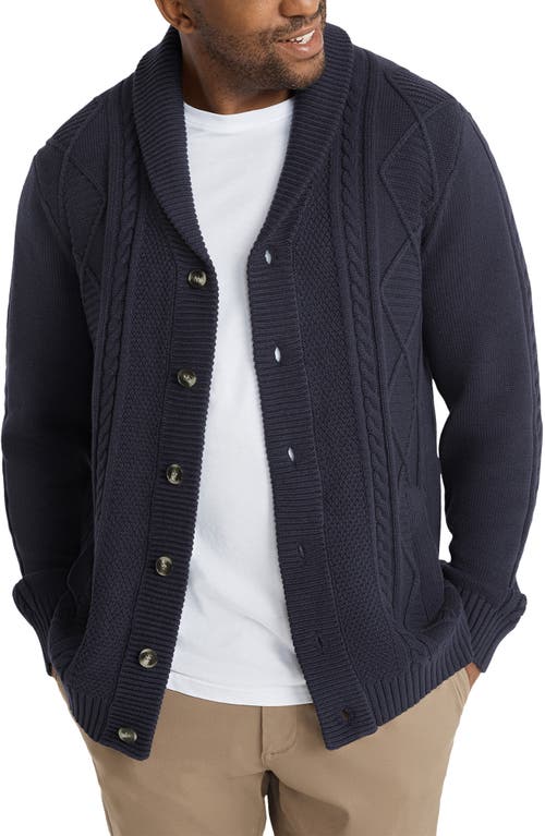 Johnny Bigg Harrington Cable Cardigan in Navy at Nordstrom, Size 7X-Large