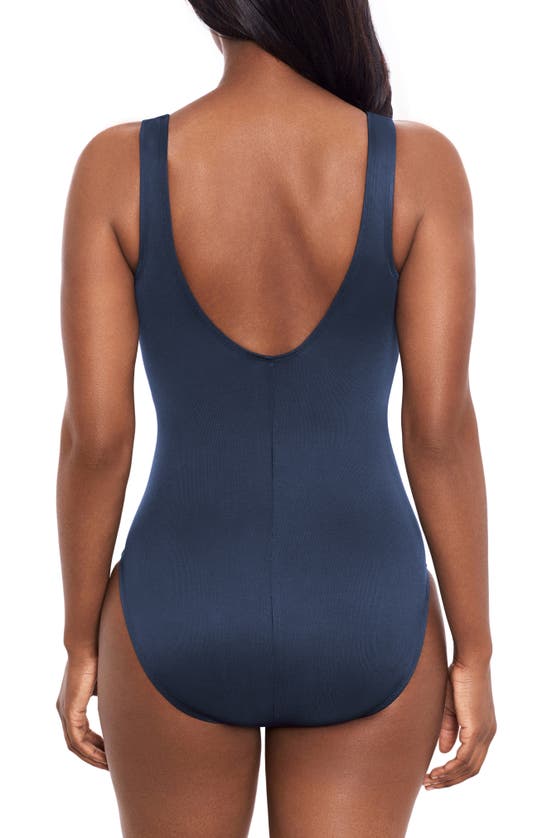 Shop Miraclesuit Rock Solid Avra Underwire One-piece Swimsuit In Midnight Blue