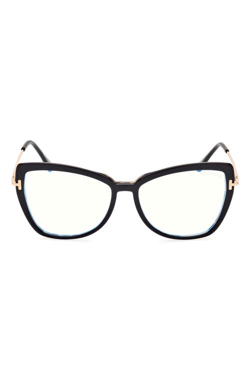 TOM FORD 55mm Butterfly Blue Light Blocking Glasses in /other at Nordstrom