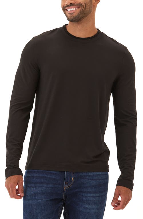 Shop Threads 4 Thought Parker Heather Luxe Long Sleeve T-shirt In Black