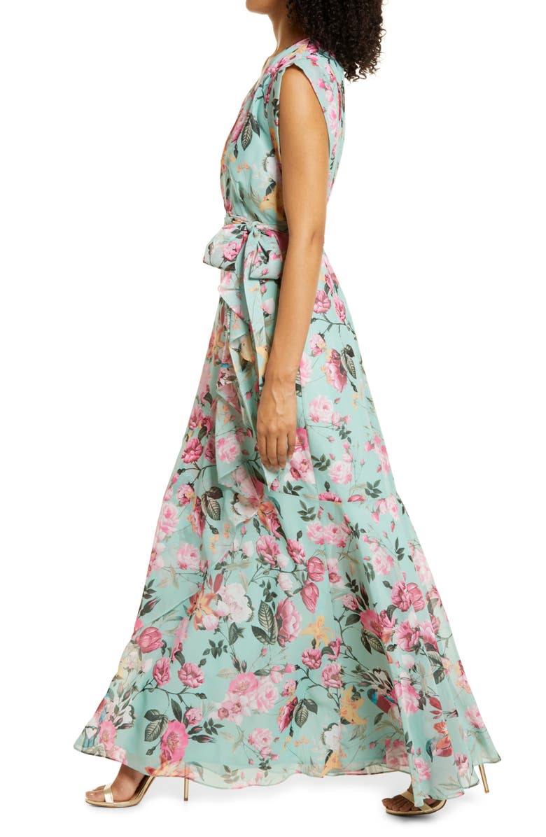 Eliza J Floral Faux Wrap Maxi Dress | Nordstrom