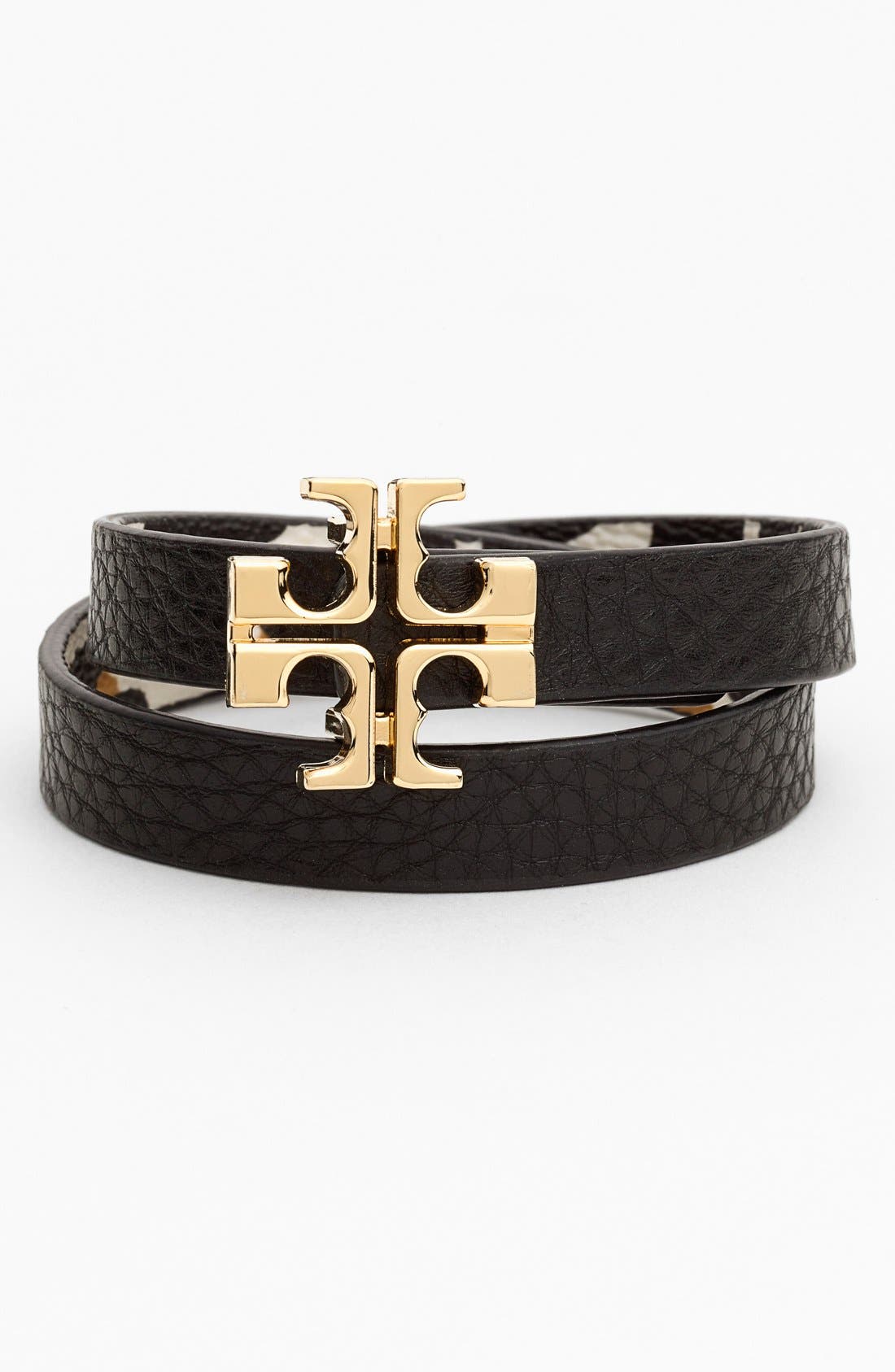 Tory Burch 'Tory Split T' Reversible Leather Wrap Bracelet (Nordstrom