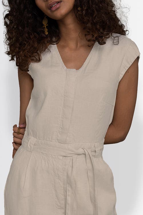 Reistor Women's White Evening Chai Light Ecru Jumpsuit In Beige Hemp