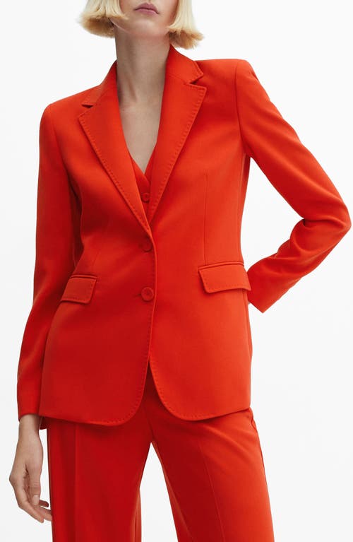 Straight Fit Suit Blazer in Coral Red