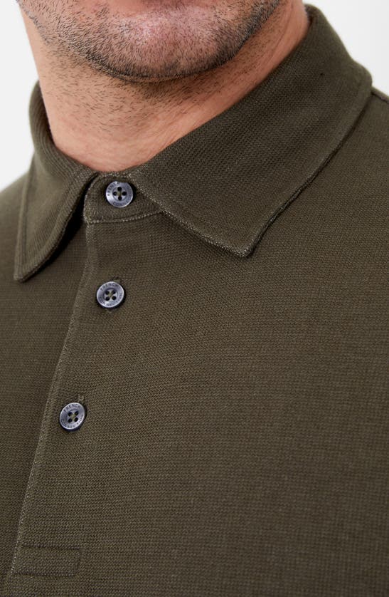 Shop French Connection Grid Texture Polo In Olive