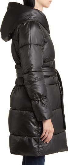 Via spiga hooded shop waist belt coat