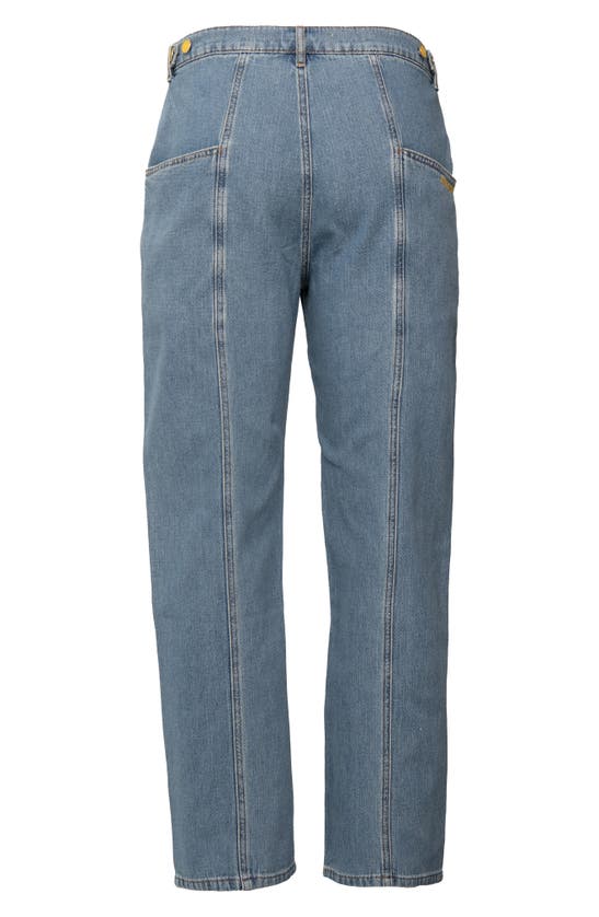 Shop Round Two Honeycomb Straight Leg Jeans In Blue