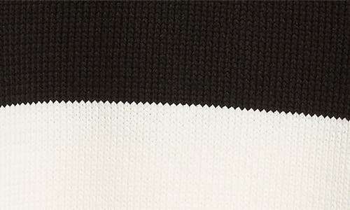 Shop Totême Toteme Contrast Stripe Crewneck Sweater In White/black