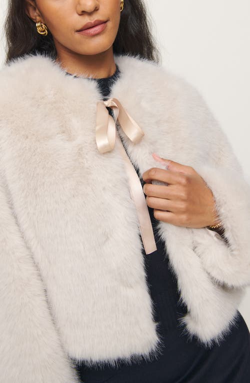 Reformation Coquette Fur Jacket In Cloud