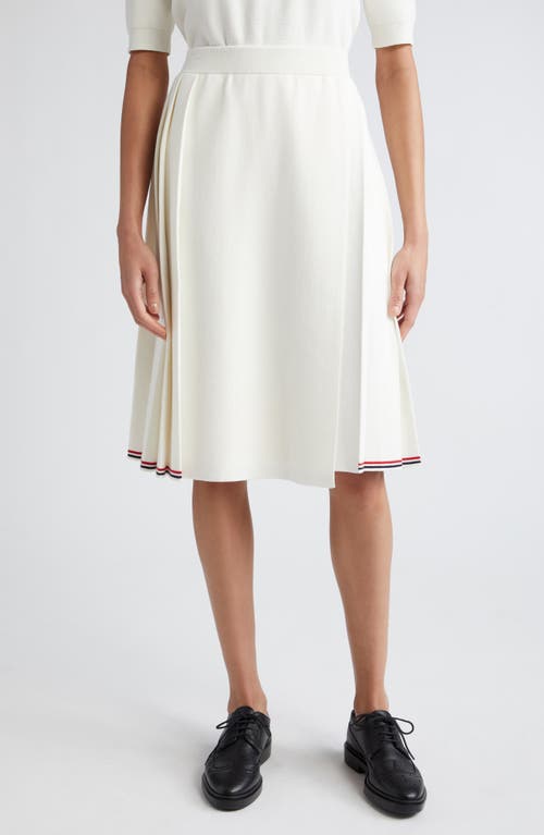 Thom Browne Pleat Back Cotton Sweater Skirt White at Nordstrom, Us