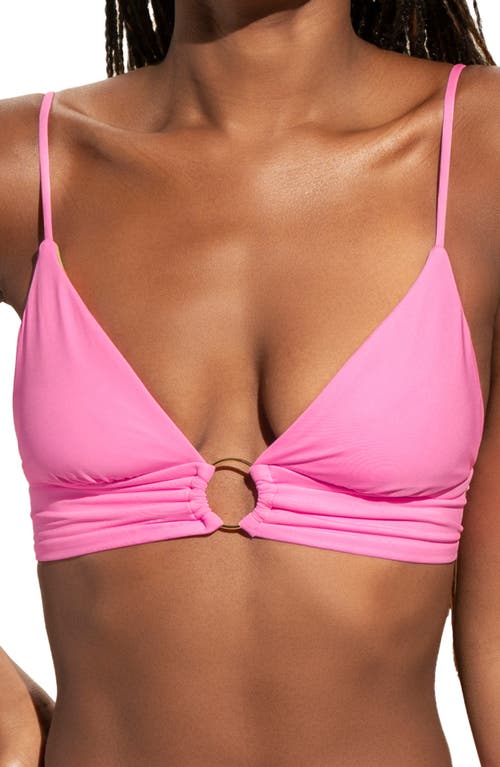 Bombon Shine Reversible Bikini Top in Pink