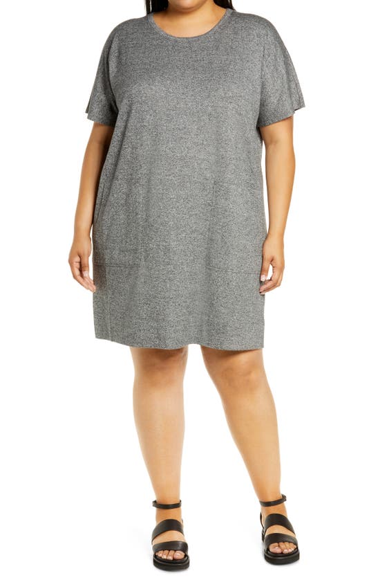 Eileen Fisher Organic Cotton & Hemp T-shirt Dress In Ash