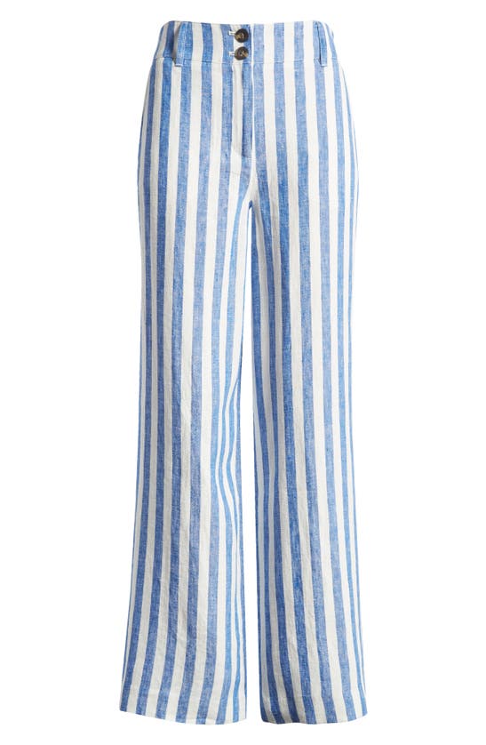 Shop Boden Westbourne Wide Leg Linen Trousers In Stripe