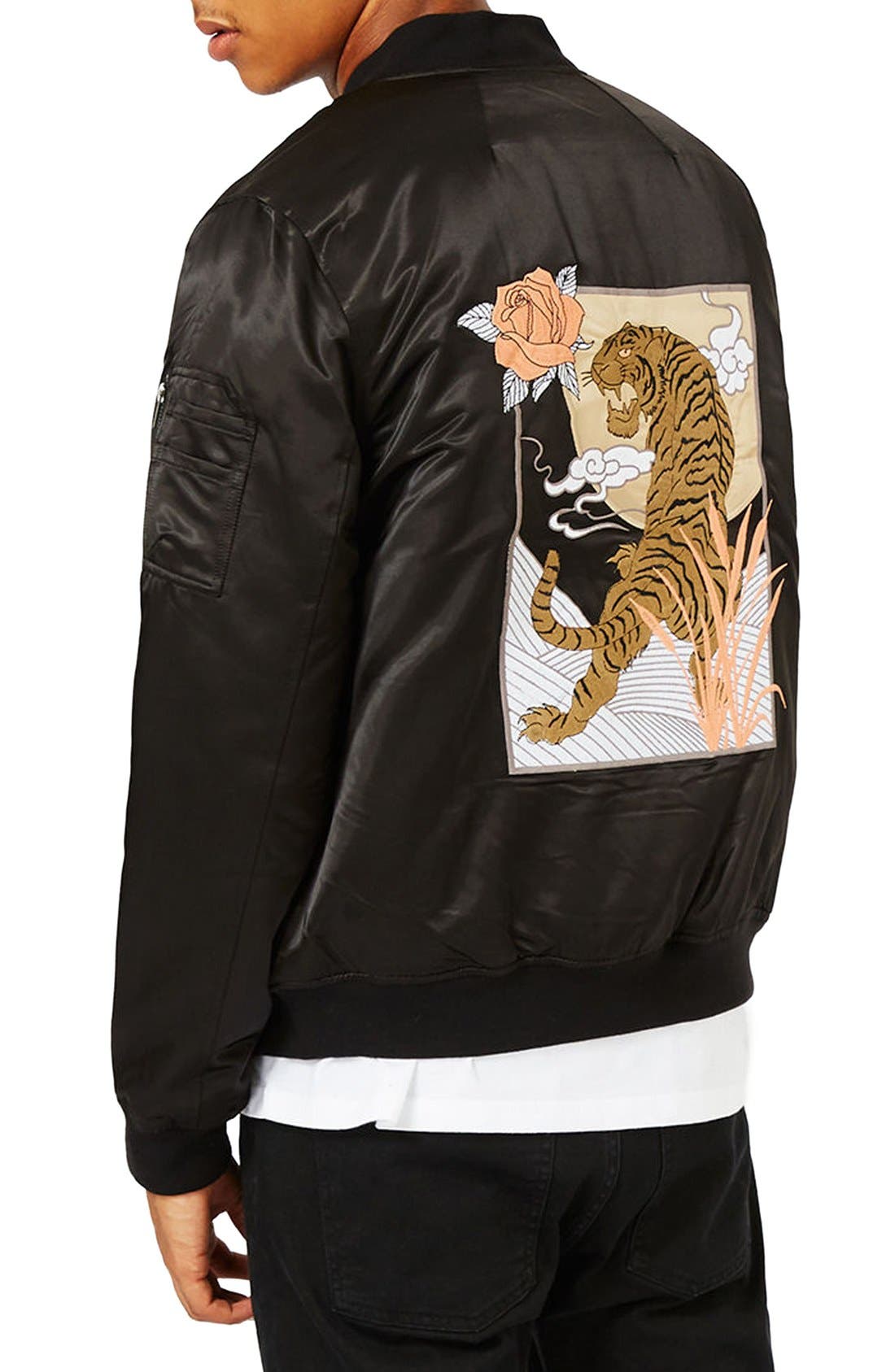 Topman Embroidered Tiger Bomber Jacket Nordstrom