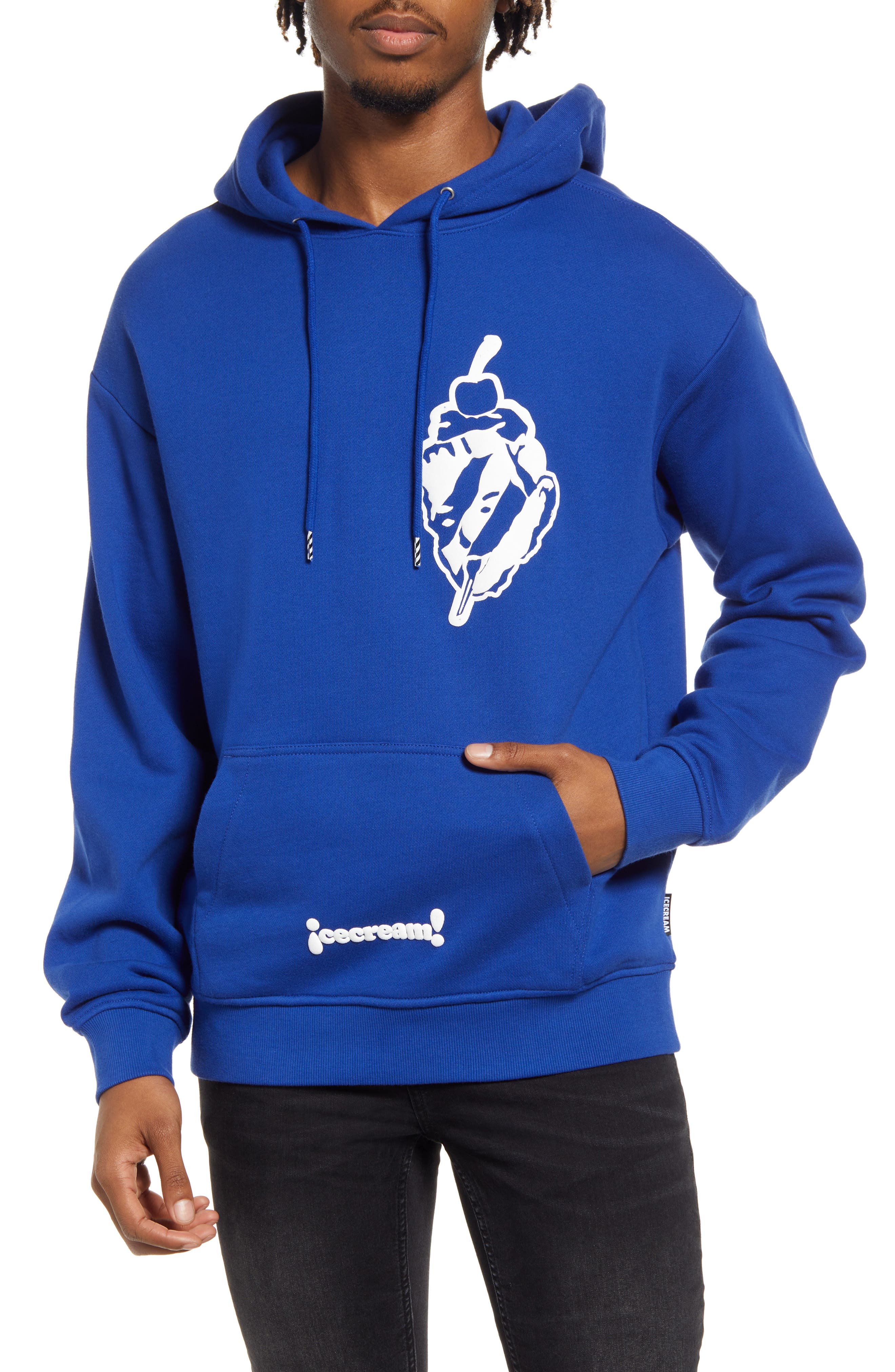 blue hoddie