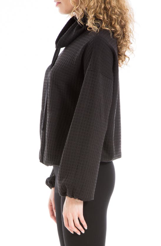 MAX STUDIO MAX STUDIO FUNNEL NECK WAFFLE KNIT PULLOVER
