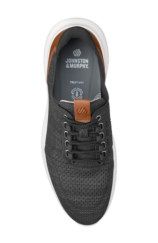 Shop Johnston & Murphy Amherst 2.0 Knit Plain Toe Sneaker In Black Heathered Knit