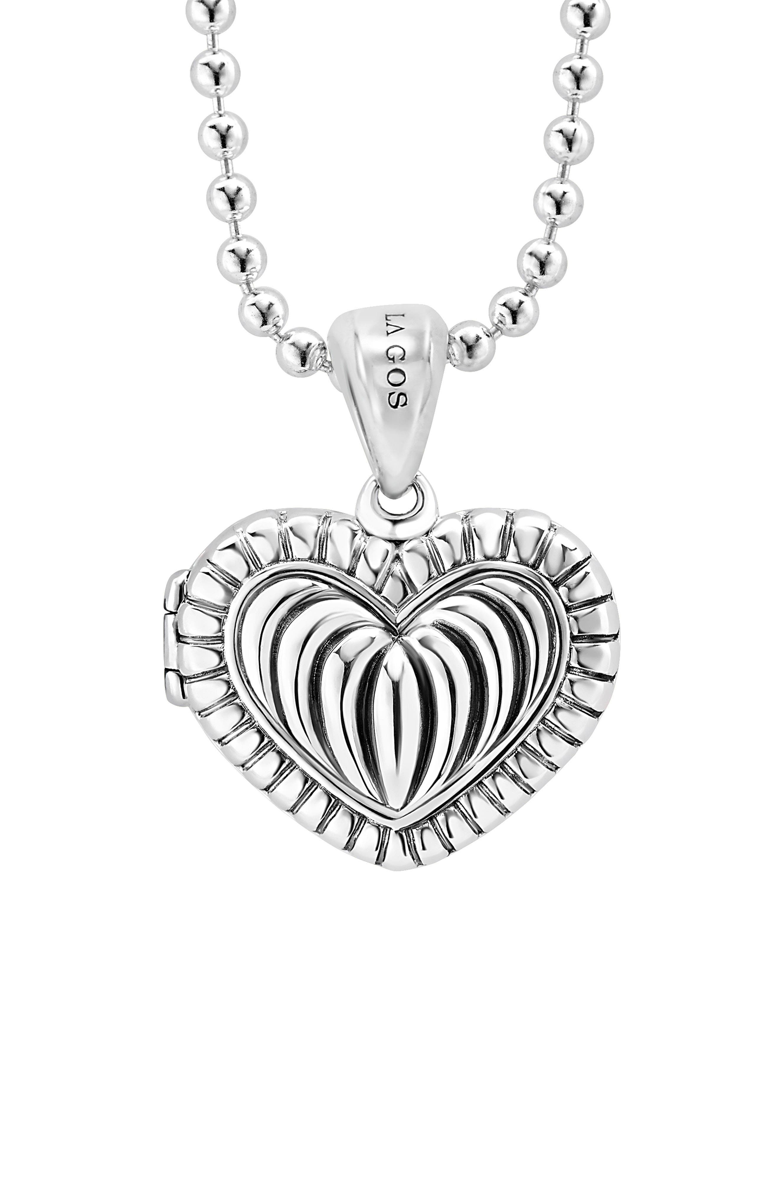 LAGOS Beloved Fluted Heart Locket Necklace Nordstrom