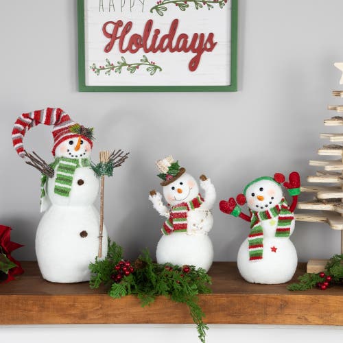 Northlight Smiling And Waving Snowman Christmas Figurine In White