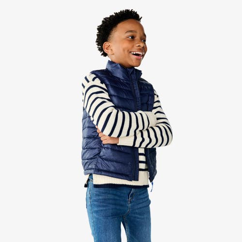 Primary Kids Lightweight Puffer Vest In Navy
