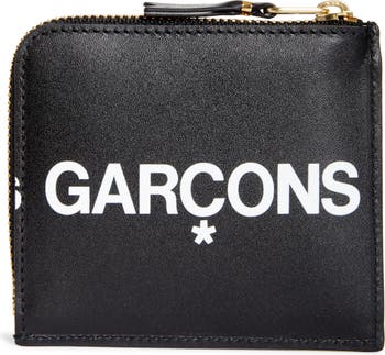 Comme des Garçons Huge logo vertical zip around wallet - Black