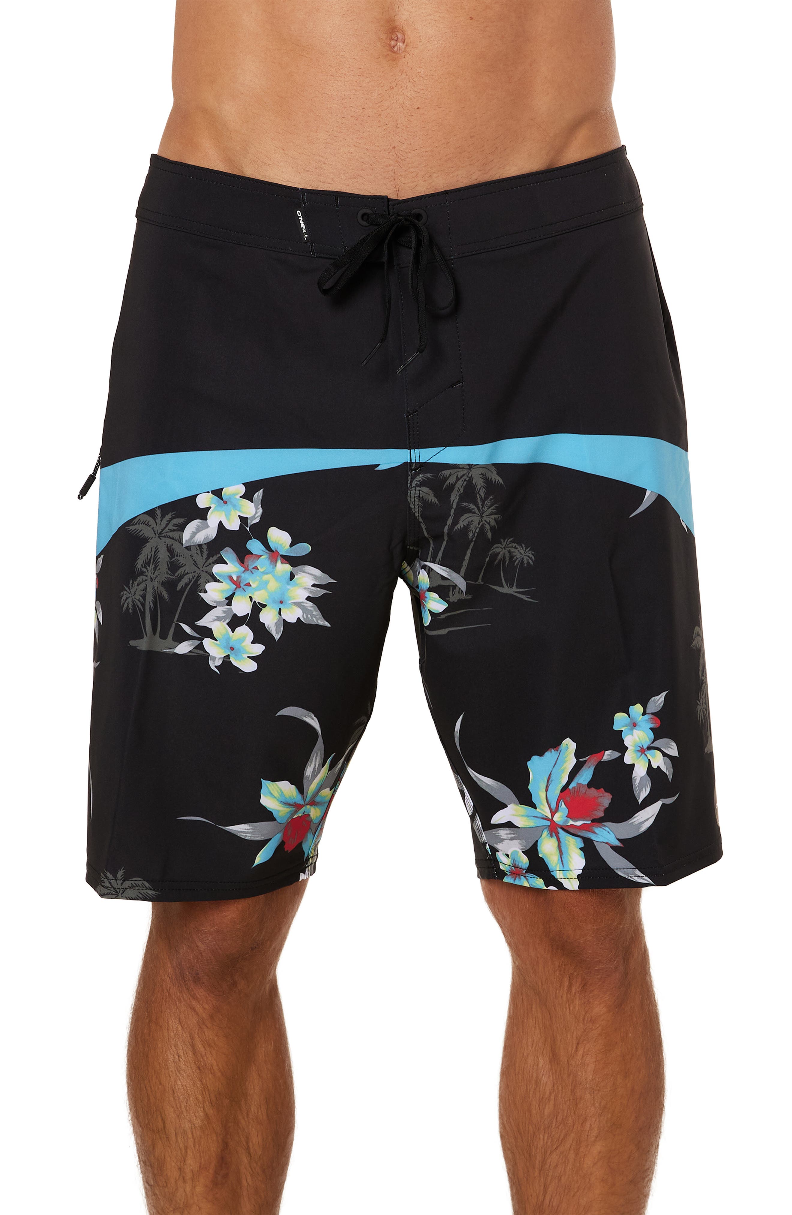 patterned board shorts