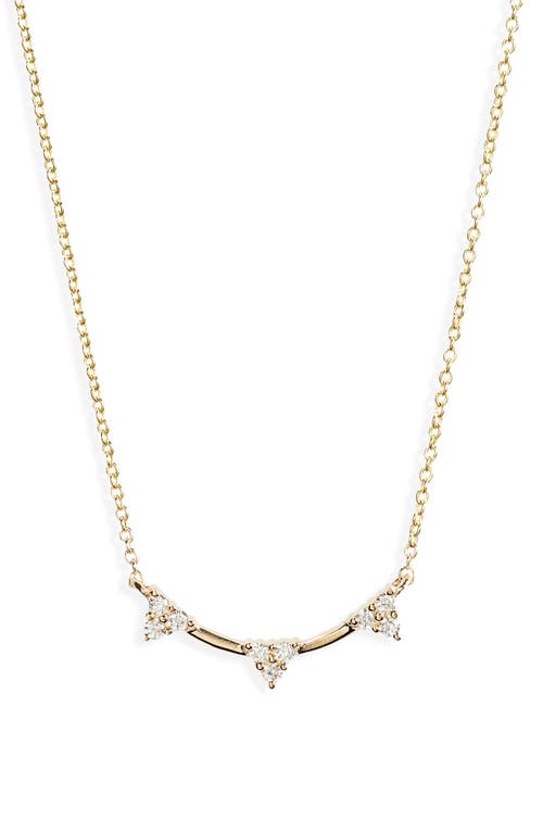 Dana Rebecca Designs Trio Diamond Curve Pendant Necklace in Yellow Gold at Nordstrom, Size 16 Us