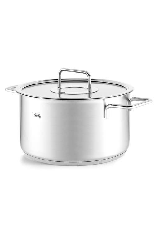 Fissler Pure Collection Stainless Steel Stock Pot With Glass Lid In Stainless Steel