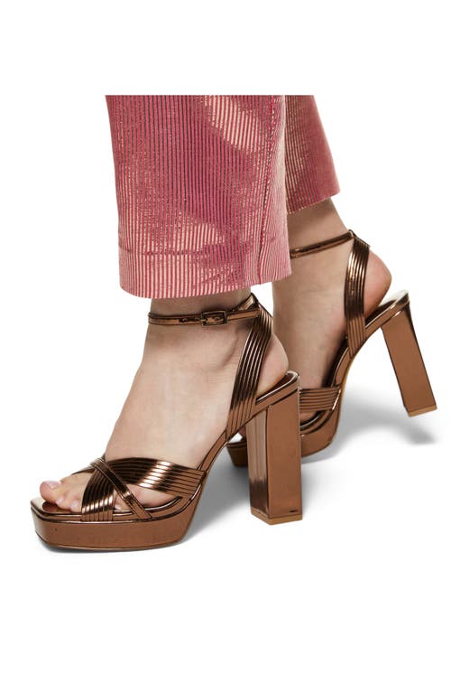 Shop Aldo Nadie Ankle Strap Platform Sandal In Bronze