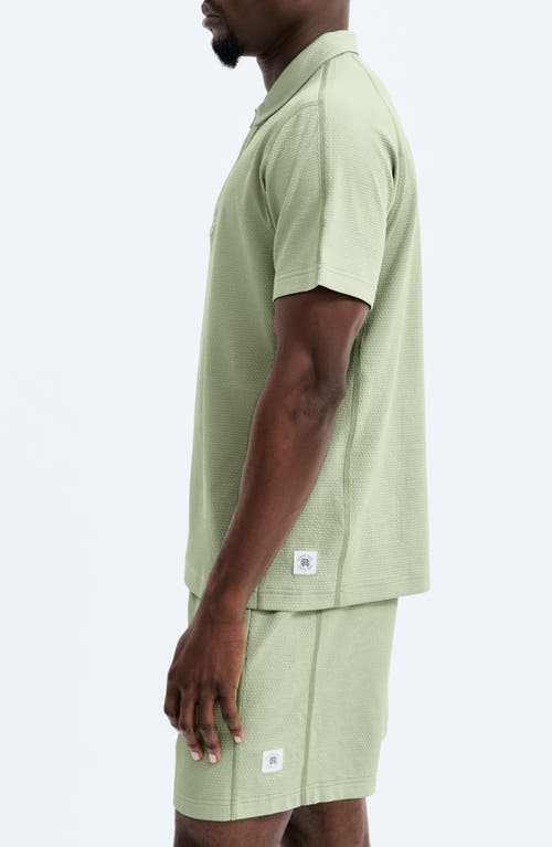 Shop Reigning Champ Solotex® Mesh Tiebreak Performance Polo In Mineral Green