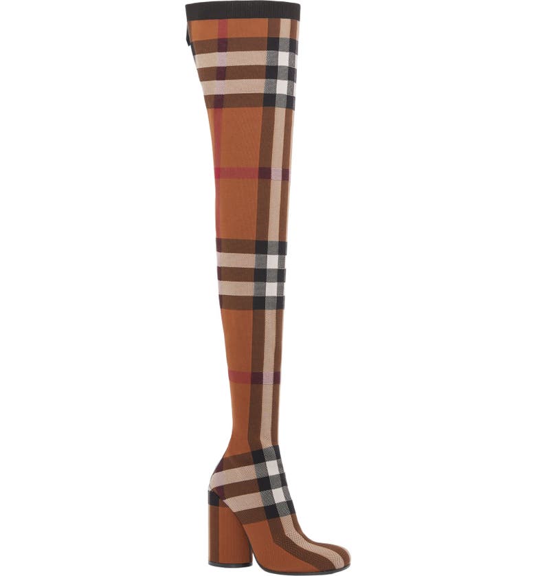Burberry Check Thigh High Sock Boot | Nordstrom