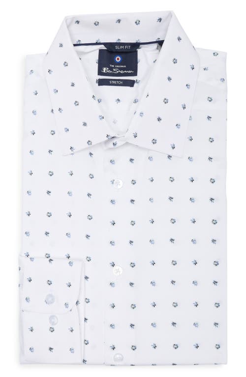 Shop Ben Sherman Print Button-up Shirt In White
