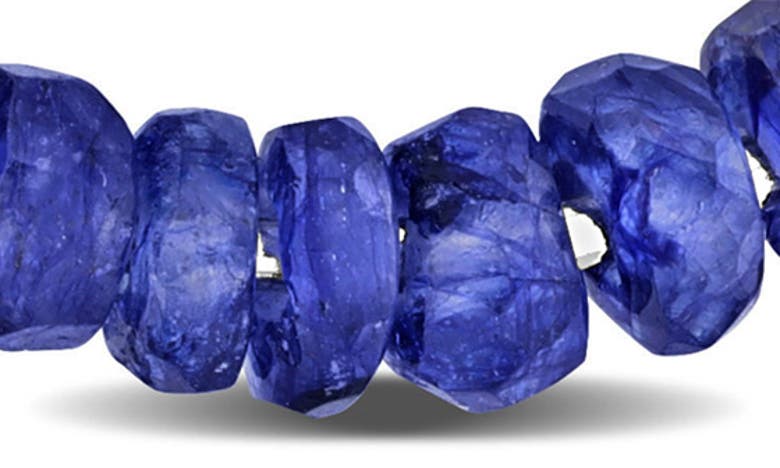 Shop Delmar Faceted Hoop Earrings In Blue Sapphire