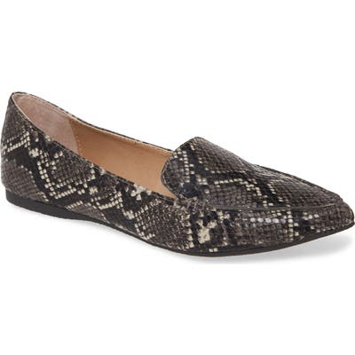 Steve Madden Feather Loafer Flat, Grey
