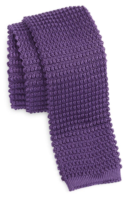 Jack Victor Hudson Silk Knit Tie In Purple