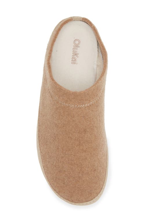 Olukai Hāmani Hulu Genuine Shearling Lined Mule Slipper In Oatmeal/oatmeal