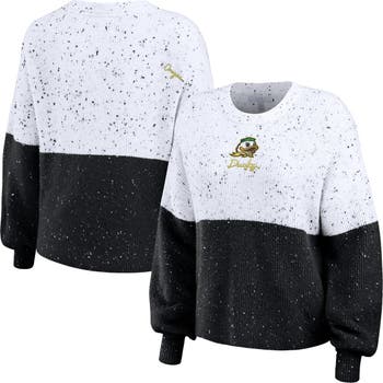 Women's Wear by Erin Andrews White/Navy Houston Astros Color Block Script Pullover Sweater Size: Medium