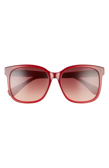 Max Mara 57mm Gradient Square Sunglasses In Red