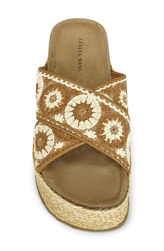 Azalea Wang Saco Platform Slide Sandal In Brown