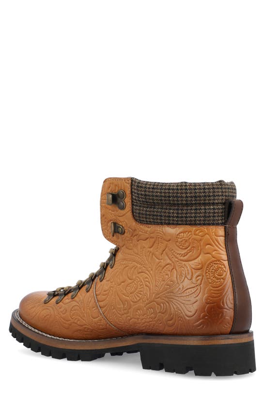 Shop Taft The Viking Embossed Leather Boot In Brown Floral