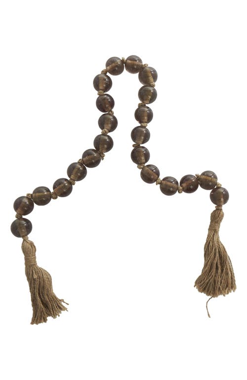 Willow Row Bohemian Glass Beaded Tassel Garland In Dark Brown