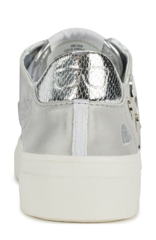 Shop Karl Lagerfeld Paris Cate Pins Platform Sneaker In Silver