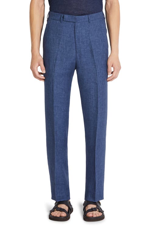 ZEGNA Oasi Linen Trousers Blu Ciano at Nordstrom, Us