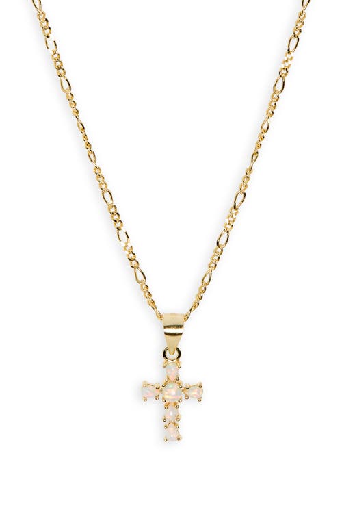 Argento Vivo Sterling Silver Opal Cross Pendant Necklace in Gold at Nordstrom